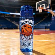 1pc 600ml Cartoon Pattern Printed Summer Water Bottle With Straw Cup, Suitable For Sports, Outdoor, Home, Office, School, Portable Gift Cup - Multicolor - View 4