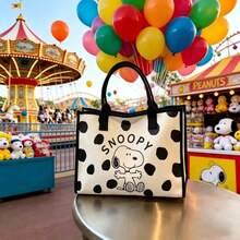 SNOOPY 新款卡通印花手提包，女士大容量帆布单肩购物包，适合日常穿搭，购物旅行必备 - 多款 - 查看 2
