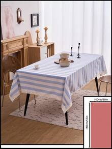 1pc Striped Lace Tablecloth, American Country Style Simple Decorative Dining Table Cloth, Rectangular Coffee Table TV Cabinet Entryway Multi-Functional Cover, Suitable For Holiday Gathering Birthday Party Wedding Dinner Table Decoration Room Decor Office Desk Coffee Table Mat Outdoor Picnic Mat Home Decor Room Decor All Seasons - Blue - View 17