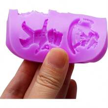 - Juego de moldes de silicona con temtica de circo, molde de silicona para decoracin de pasteles de payaso con moldes de fondant, diseos de tienda, kit de decoracin de pasteles y fundicin - púrpura (NF291) - Ver 8