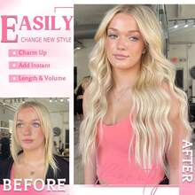 Uveous Straight Clip In Hair Extensions Remy Human Hair 8pcs Per Set With 18Clips Double Weft Clip In Human Hair Extensions Brazilian Virgin Real Human Hair For Women - S613 - 查看 7