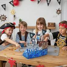 40 Stücke Magnetische Bausteine Piraten-Thema Magnetspielzeug, Schatzsuche, Piratenschiff-Montage Magnetfliesen Spielzeug, geeignet für Jungen und Mädchen als Geburtstags- und Feiertagsgeschenke, zufällige Farben - Verschiedenfarbig - Übersicht 3
