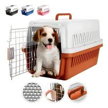 Portable Pet Carrier Cage For Dogs, Cats, Rabbits - Brown - View 1