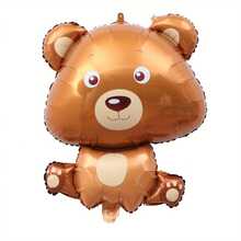 1pc 32 Inch Brown Bear Aluminum Foil Balloon, Cartoon Animal Shaped Balloon, Suitable For Birthday Party, Photo Decoration - Multicolor - View 1