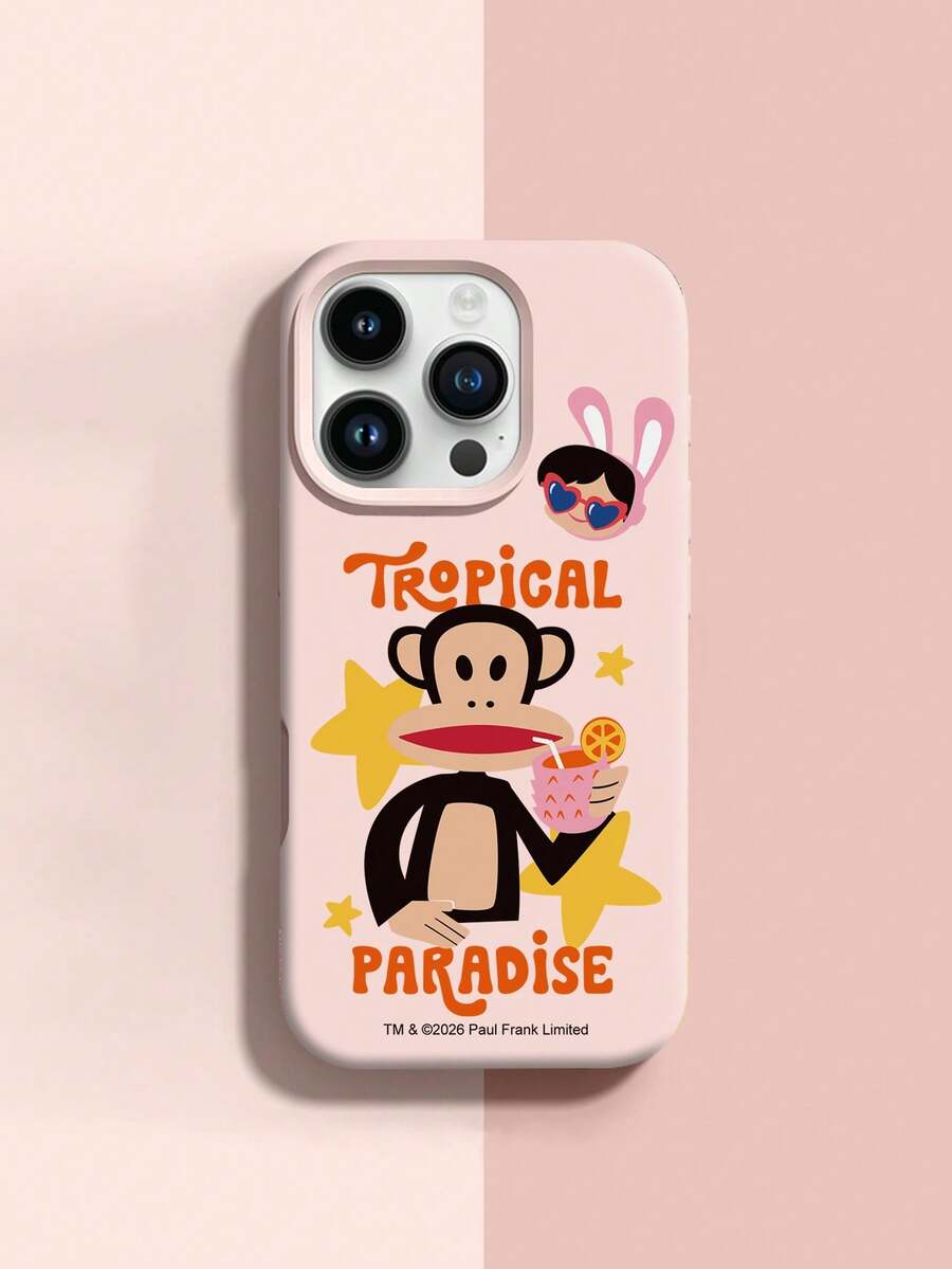 官方授權 Paul Frank 液態矽膠手機殼,全機身防摔保護含鏡頭防護,休閒果汁猴子與兔子星星字母圖案,新款式適用於 iPhone Xs/Xsmax/Xr/11/12/13/14/15/16/17Pro Max,節日禮物,日常通勤,日常防摔保護,高美感設計 - 彩色 - 查看 1