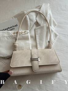 Nuevo bolso de mano con decoración metálica de moda, adecuado para fiestas, salidas, vacaciones, compras y uso diario. Puede almacenar monedas, teléfonos, también adecuado como bolso de - Blanco 3 - Ver 3