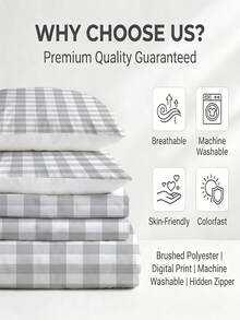 Grey And White Striped 3 PiecesBedding Set, Ultra Soft Skin-Friendly Breathable Duvet Cover And Pillowcase Set, Suitable For All Seasons, Student Dorm, Home Bedroom Decor - Grey - View 9