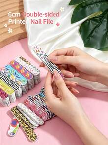 Tragbare Mini-Taschen-EVA-Nagelfeile, doppelseitiger Nagelbuffer, dekorativ mit buntem Blumen-, Tier- und Fruchtmuster, kompakter Reise-Nagelbuffer, geeignet zum Formen, Trimmen und Polieren von Nägeln unterwegs, für den täglichen Gebrauch - A - Übersicht 4