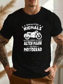 Men's Size T-Shirt With A Fun German Striped Design - 黑色 - 查看 1