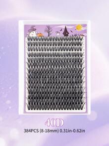 280pcs Individual Eyelash Clusters (High Volume D Curl, 8-18mm, 40D) DIY Eyelash Extension Kit (Natural Long & Wispy, Soft & Lightweight, Reusable Faux Lashes, Includes Adhesive, Sealer, Tweezers, Lash Brush), Suitable For Home Daily, Party, Wedding, Travel, Halloween And Other Occasions - Multicolor - View 9