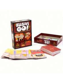 Sushi GO 家庭聚會桌上遊戲卡牌，趣味卡牌遊戲 Sushi GO 派對卡牌遊戲套組，適合團體聚會、桌上遊戲、家庭與朋友娛樂、互動團體遊戲 - 酒紅色 - 查看 2