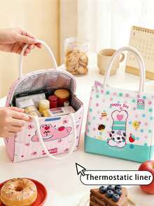 Cartoon Student Breakfast Bag, Thermal Bag, Portable Bento Bag, Office Worker Thermal Insulation And Cold Lunch Box Bag, Thickened Portable Bento Bag - Multicolor - View 4