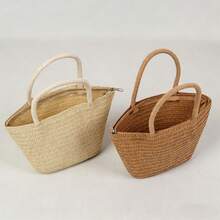Breathable Straw Woven Storage Small Bag, Vintage Pastoral Versatile - Multicolor - View 7