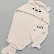 Cute Little Seal Hair Drying Cap, Coral Fleece Strong Absorption Quick-Dry Non-Shedding Hair Towel, Home Hair Drying Cap Head Wrap, Towel For Wrapping Hair After Washing, Creative Seal Shape Hair Wrap - Poster Hair Drying Cap - View 4