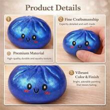 Squishy Squishies Squishy Toys Glitter Dumpling, Glitter Dumpling Squishy With Box, Dumplings Sensory Squeeze Toy For Stress Relief (White) - 紫色 - 查看 6