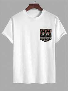 Manfinity Dauomo Men's Short Sleeve T-Shirt With Round Neck And Cartoon Print, For Summer. - 多色 11 - 查看 1