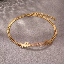 Custom Name Anklet For Women, Personalized Stainless Steel Butterfly Ankle Chain, Minimalist Design, Perfect For Everyday Wear Or Special Occasions - Anklet - View 2