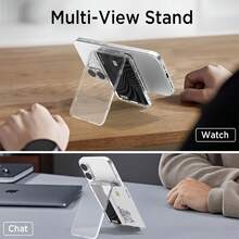 1pc Magsafe Magnetic Transparent Wallet Card Holder Stand, Compatible With IPhone 17 Air 13 12 11 14 15 16 Pro Max Plus S26 Ultra 24 - Phone Case Card Slot Protective Cover - Clear - View 4