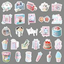 52pcs Blue & Pink INS Style Graffiti Stickers, Personalized Korean ...