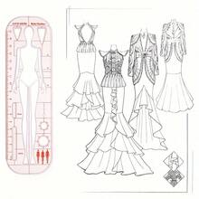 1pc Fashion Tech Human Body Template Ruler, Suitable For Clothing Design, Women's Dynamic Template Ruler, Human Body Pattern Sketching, Fashion Drawing Human Body Template Ruler - Multicolor - View 8