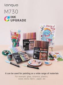 Languo New Color Series Heavy Color INK PRO 9-Piece Set, 3 Sets Total 27 Colors, 426/288/192/96/72/48 Rich Ink Acrylic Marker Set, First Day Of School - Multicolor - View 9