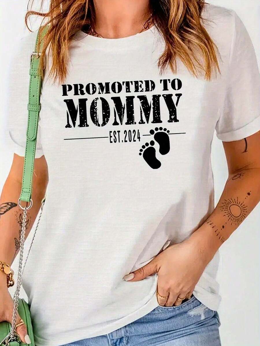 Women's Short Sleeve T-Shirt, Women's Summer Clothing, Graphic Code US06, Women's Short Sleeve Clothing, Loose And Comfortable, Summer Clothing, % Cotton. - 白色 - 查看 1