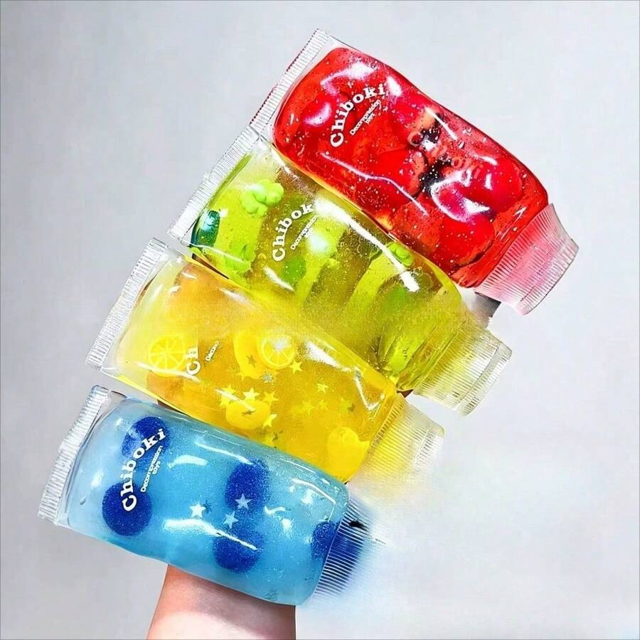 Random Fruit Themed Squeeze Decompression Toy, Cute Toothpaste Tube Squishy Stress Ball, Soft Fidget Toy For Anxiety Relief, Office & Home - Four Toothpastes to Squeeze - View 1