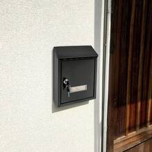 Black Wall Mount Galvanized Iron Mailbox With Lock & 2 Keys, Waterproof Rustproof Modern Letter Box With View Window Noise Reduction Pad For Home Apartment Office Outdoor - Modern - View 9