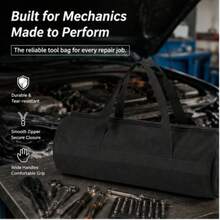 Thickened Canvas Lightweight Tool Bag, Multi-Functional Storage Bag With Car Repair Tool Set - A - View 2