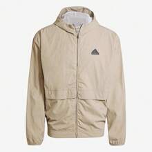 Adidas Logo Print Comfortable Lightweight Hooded Long-Sleeve Jacket, Men's, Beige - Beige - View 4