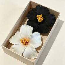1/8入夏威夷花朵髮夾，女款羽毛花朵髮夾，時尚人造花髮夾，夏季度假海灘派對髮飾，波希米亞風，優雅女款髮夾，夏季女款髮飾，髮夾，髮簪，髮飾，海灘拍照道具，情人節禮物，旅行，生日，抓夾 - 彩色 - 查看 11
