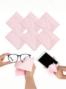 10/1pc Pink Microfiber Cleaning Cloth - Reusable, Soft And Highly Absorbent, Suitable For Wiping Glasses, Phones And Screens, Ideal For Home And Office Use, Essential For Screen Cleaning - View 2