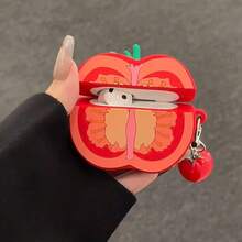 3D Tomato Shaped Bluetooth Earphone Protective Case, Soft And Clear Touch, High Tomato Recognition, Full Coverage Design Anti-Drop And Anti-Scratch, Suitable For Daily Commute And Dating, Compatible With Apple 2/3/4 Generation Pro/Pro 2 Earphone Protective Cover With Free Accessories - View 6