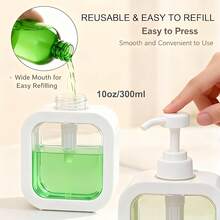 Refillable Transparent Soap Dispenser Bottle Set - Bathroom Kitchen Sink Pump Liquid Dispenser, Hand Soap & Dish Soap Lotion Container, Travel Bottle Set - Multicolor - View 8
