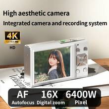 4K Ultra HD Digital Camera, 64MP Photos, 16X Digital Zoom, Anti-Shake Compact Vlogging Camera, Support OTG Connection, 1200mAh Battery, Long Playtime, Multiple Colors Available, Portable Travel Camera For Students & Content Creators - View 4
