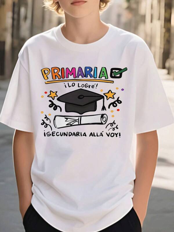 Camiseta para adulto con estampado de birrete de graduación, conjunto para padres e hijos