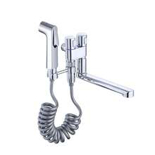 Multi-Function Wall Mounted Faucet With High Pressure Spray Head, Dual Valve Control 180° Swivel Spout, Bathroom Laundry Mop Sink Faucet Set - A - View 6