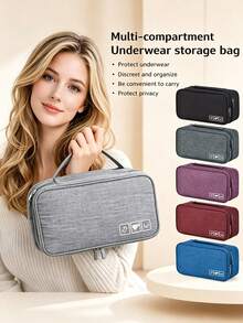 Portable Travel Underwear Organizer Bag - Foldable Fit Zipper Storage Pouch Suitable For Bras, Socks & Lingerie, Compact Suitcase Organizer With Hanging Installation, Space-Saving Durable Fabric For Travel - View 5