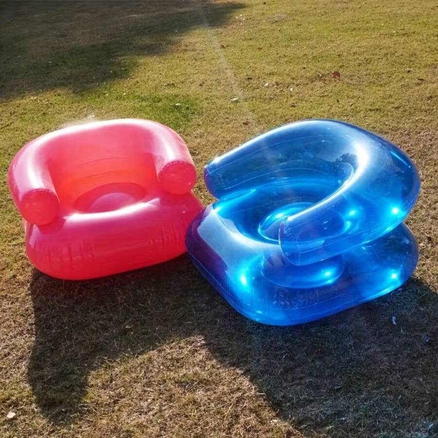 1/2pcs High-Quality Portable Inflatable Sofa, Water Resting Sofa - Durable PVC Transparent Design, Suitable For Party Gatherings And Pool Parties, Indoor And Outdoor Use, Travel Supplies - Inflatable Sofa - View 1