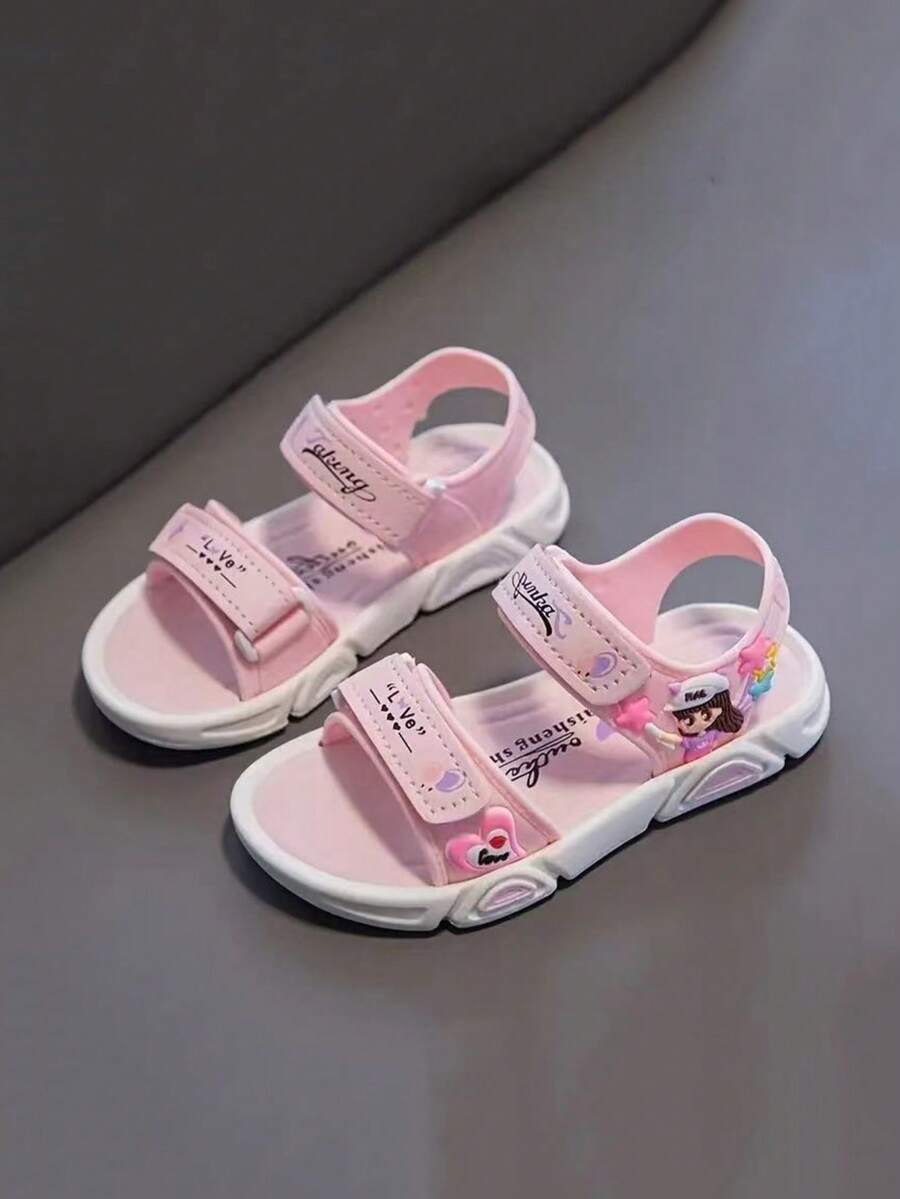 2026新款夏季女童/儿童/幼儿软底休闲公主沙滩凉鞋(1双) - 粉色 - 查看 1