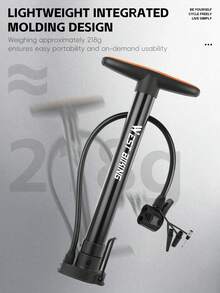 WEST BIKING 120psi Bicycle Pump, Lightweight And Portable, Stainless Steel Material, Durable, Suitable For Three Types Of Valves, Home Inflation Tool - Multicolor - View 8