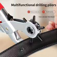 Heavy Duty Leather Punch Pliers With Powerful Grip Design, Unisex, Durable Material, Easy To Use, Quick To Learn, Professional Tool For Handmade Leather Goods, Leather Crafting Accessory, Ideal For Crafters, Suitable For Gift Or Personal Use - Red - View 7