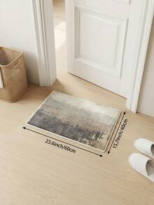 1 pieza Alfombra de sala de estar con lavado de tinta multicolor, adecuada para cocina, comedor, dormitorio, decoración de habitación para vacaciones, interior/exterior, oficina, vestíbulo, felpudo antideslizante, alfombra de baño, pasillo, área de estudio y juegos. - Multicolor - Ver 14