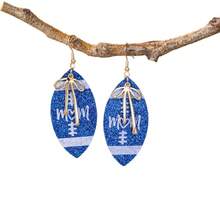 European American Sports Football Earrings, Acrylic Ball Game Day Ear Jewelry Accessories - 25080607-khaki - View 7