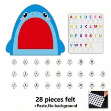 hoojojo Set Felt 28 Buah, Set Felt Huruf Hiu dan Harimau, Alat Bantu Mencocokkan Huruf, Papan Latihan Keterampilan Motorik Halus Sensorik, Alat Peraga Pengenalan Huruf, Perlengkapan Penting untuk Kembali ke Sekolah, Cocok untuk Rumah, Kelas, dan Kantor - MultiWarna - View 15