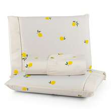 Premium Printed Fitted Sheet Set With Elastic + Pillowcases, 200 Thread Count, Single, Full, Queen And King Sizes, Hypoallergenic - Lemon Straw - View 1