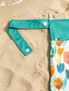 1pc Tulip Print Waterproof Travel Storage Bag, Suitable For Beach Vacation - View 4