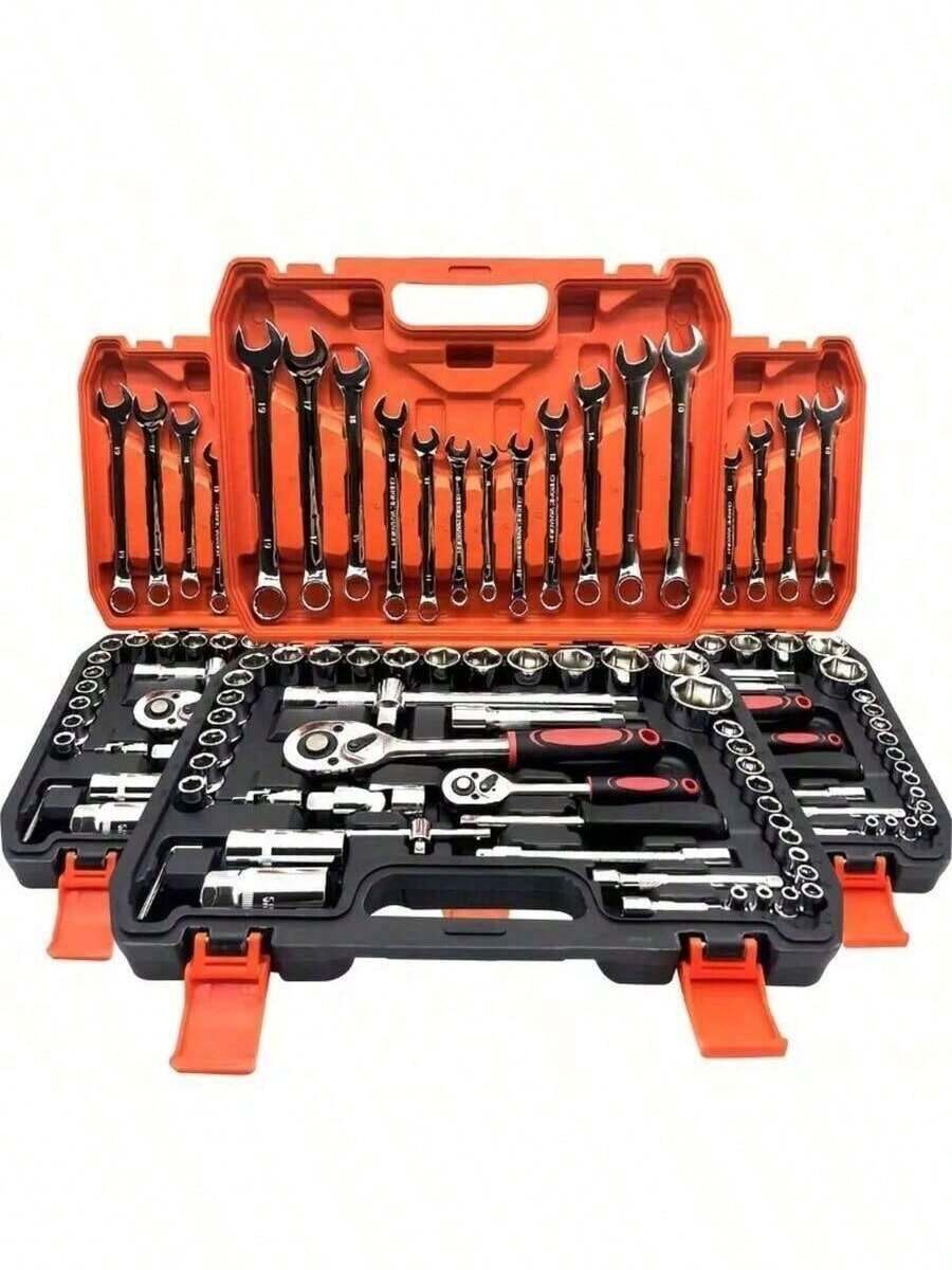 Car Repair Tool Set, Home Manual Tool Set, With Tool Box, Father's Day Gift, Men's Tool Set, Tool Box With Tools Tool Kit - Multicolor - View 1