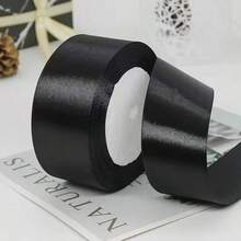 25Yards 4cm Satin Ribbons Crafts Bow DIY Gift Wrap Wine Red Yellow Green Blue Purple Black Gold White Ribbons For Party,Wedding,Birthday Decoration - Multicolor - View 16