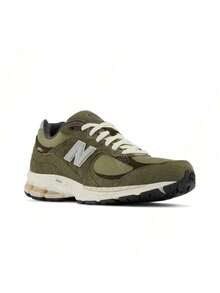 New Balance NB 2002R 百搭 織品豬皮 低筒 休閒城市通勤跑步鞋 男女同款 綠色 - 墨綠色 - 查看 3